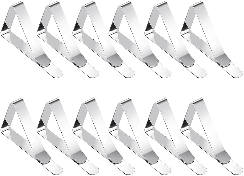 lmytdo Table Cloth Clip 12 Pack Stainless Steel Clips for Outdoor Indoor Tables