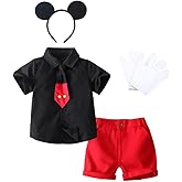 Dressy Daisy Baby Toddler Boys Mouse Halloween Costume Fancy Party Dress Up Suit Set with Mouse Ears and Gloves