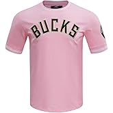 Pro Standard Mens NBA Milwaukee Bucks Classic Chenille Short Sleeve Tee Pink L