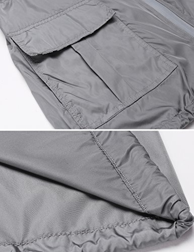 COSBEAUTY Waterproof Lightweight Rain Jacket Active Outdoor Hooded Raincoat for Women, Grey, Medium - Thumbnail 5