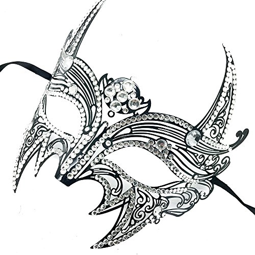 New Wolverine Men & Women Unisex Mask Laser Cut Venetian Halloween Masquerade Mask Costume Extravagant Inspire Design (BK W/ ALL DIAMOND AROUND)