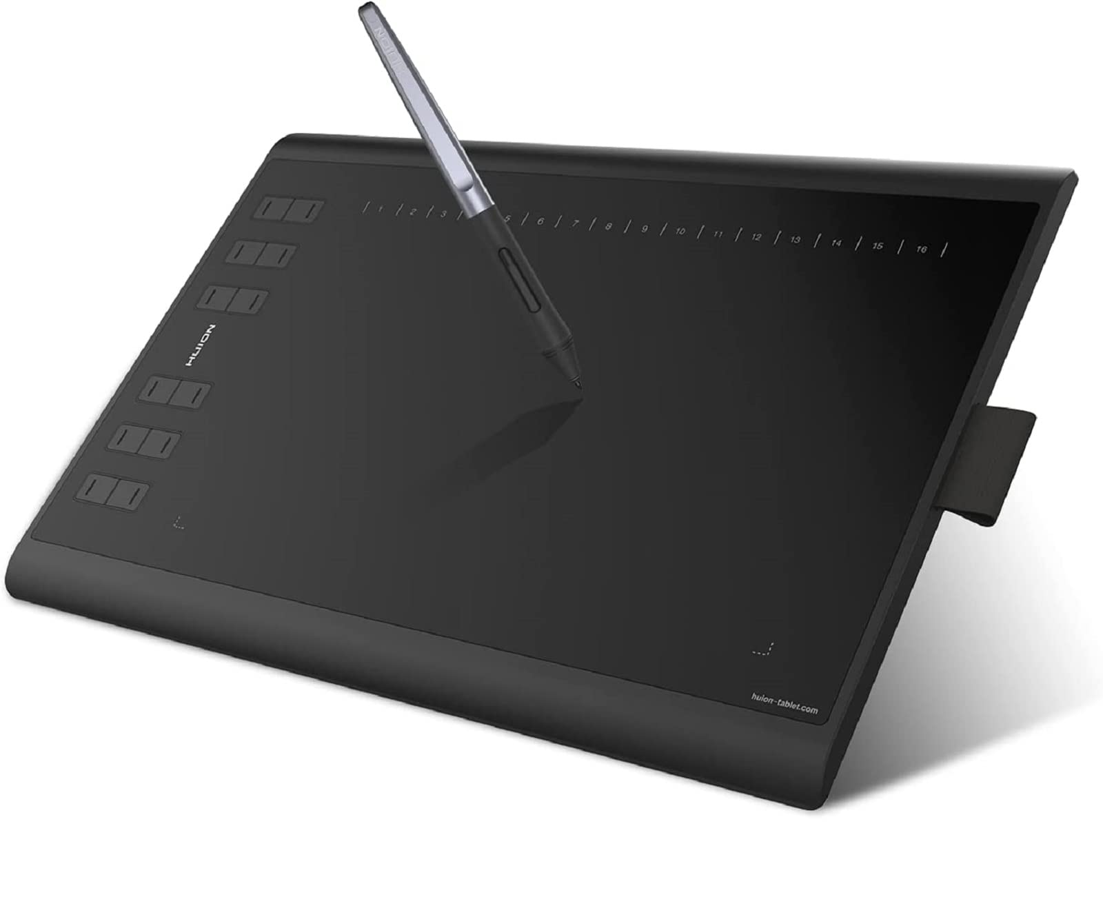 Huion Inspiroy H1060P Drawing Tablet 10×6.25 inch Upgrade Version of NEW 1060 PLUS Graphics Tablet with Battery-free Pen 12 Hard Plus 16 Soft Express Keys Supports Windows Mac Android