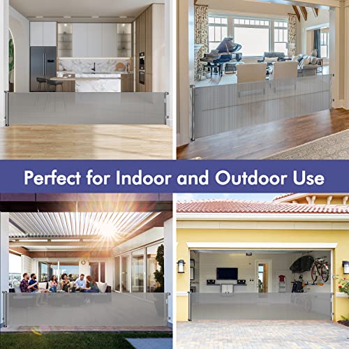 145 Inch Extra Wide Retractable Baby Gate for Large Openings Long Baby