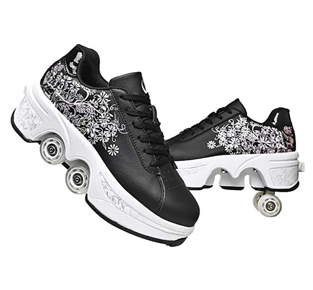 JinFugron Roller Shoes, Comfortable and Breathable Quad Skates with Wheels, Adjustable Roller Skates for Girls and Men