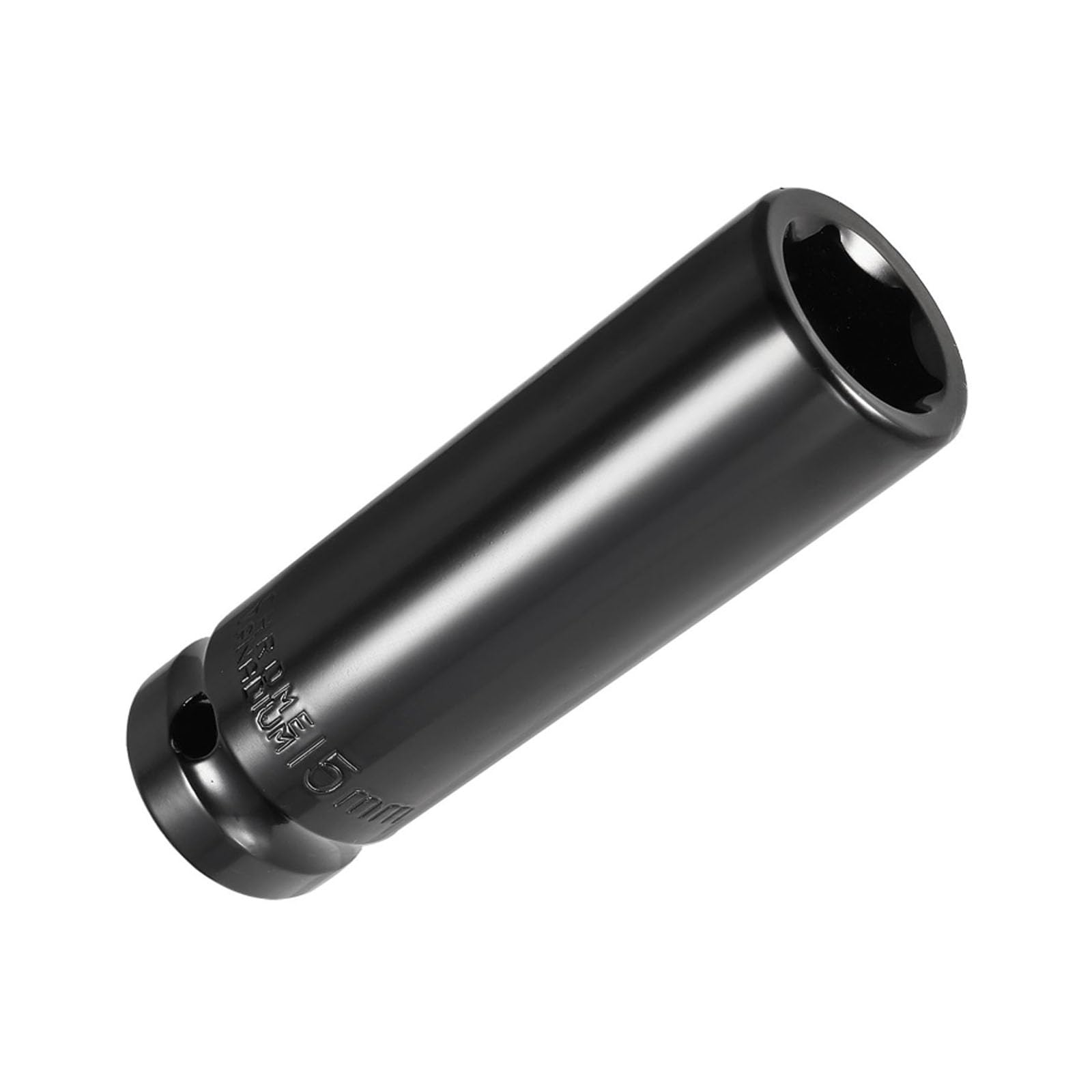 TOP-VIGOR Deep Impact Socket, 1/2 Inch Drive by 15mm Deep Impact Socket, Heat-Treated CR-V Steel 15mm Socket, 1/2 Drive with 78mm Length 6-Point Socket for Car Home Repair