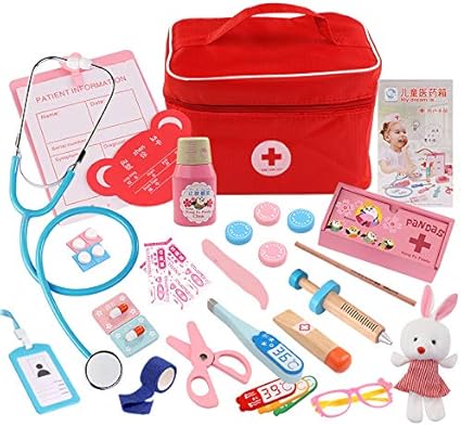 Jiahe Spielzeug Kinder Arzt Kit Pretend Spiel Fur Kinder Rollenspiel Simulation Medizin Box Schule Klassenzimmer Und Arzt Rollenspiel Kostum Dress Up Amazon De Kuche Haushalt