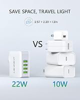 Lencent 4-Port USB Travel Charger 22W 5V 4.4A Worldwide Plug Adapter view 6