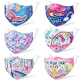 CIKIShield 6Pcs Washable Kids Cloth Face Mask Girls