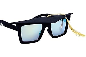 SUN-STACHES Graduation Sunglasses with Tassle | Commencement, Grad Night, Photo Booth Party Attire | UV400 | One Size Fits Most