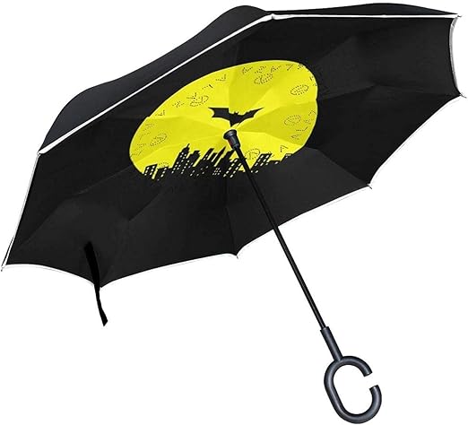 Großer Regenschirm umgekehrt winddicht doppellagige Konstruktion