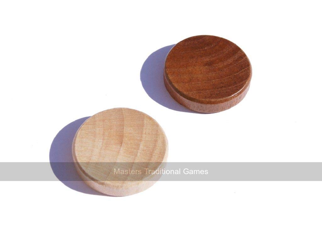 Wooden Backgammon Stones - 25mm