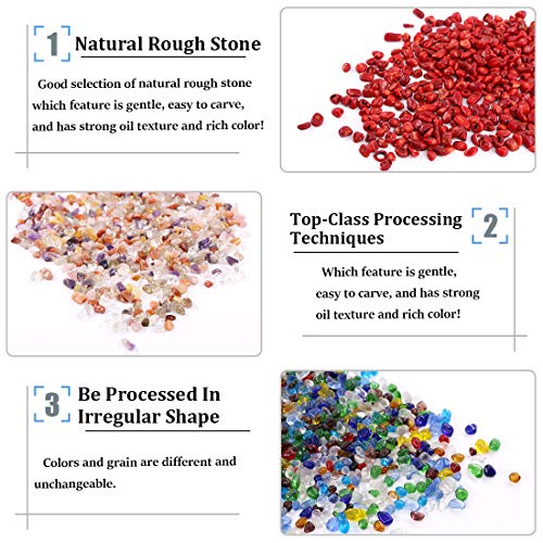 Ideayard Rose Quartz Crystal Chips 1lb Natural Irregular Shaped Crushed