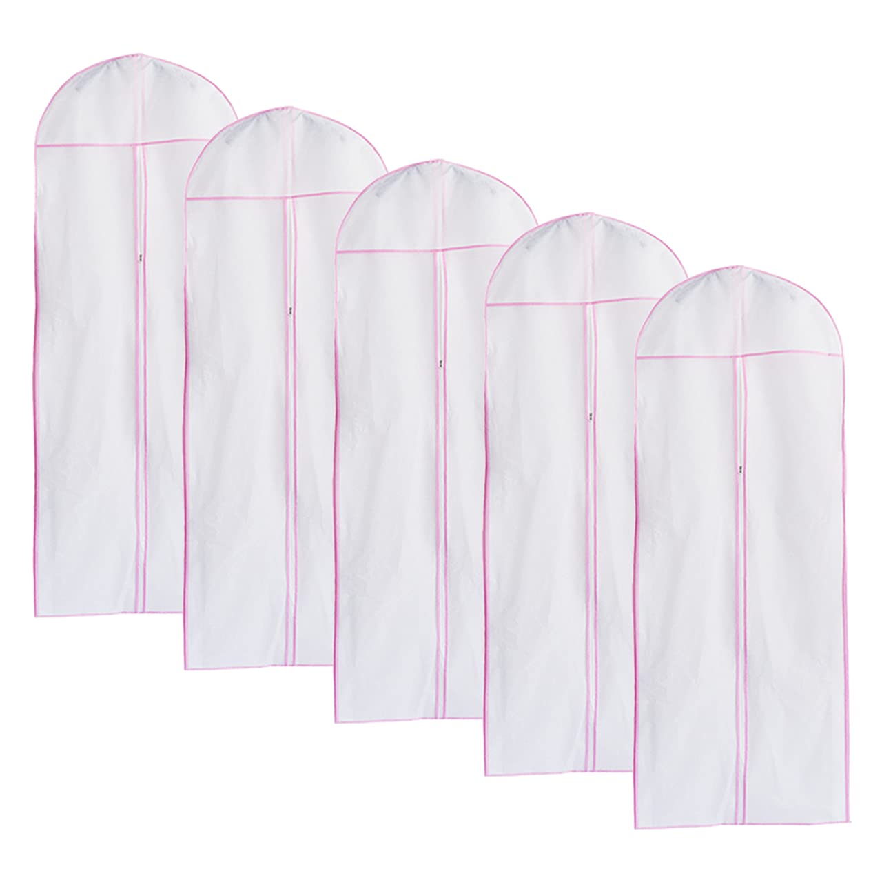 I3C 5PCS Wedding Dress Bag 5.9ft, Dress Bags Covers Long, Dress Covers Garment Bags Full Length, Clothes Covers Protector Bags for Long Dress Dance Costumes Suits Coat