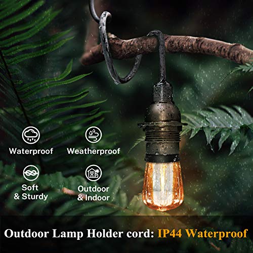 FIRMERST Outdoor Pendant Light Fitting with Plug, E27 Lamp holder 4.5m Rubber Cable IP44