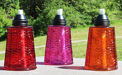 Seraphic 16oz Glass Tabletop Torches, Set of 3 (Red/Purple/Orange) - Thumbnail 2