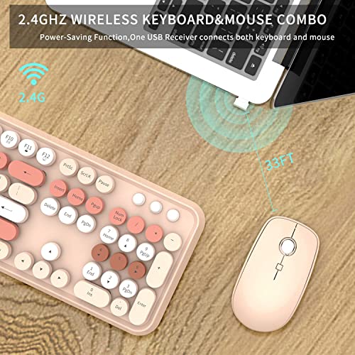 SADES V2020 Wireless Keyboard and Mouse Combo, White Colorful Wireless