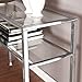SEI Furniture Jaymes Metal & Glass 2-Tier Console Table, Silver/Black Distressing