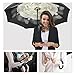 Ylovetoys Double Layer Inverted Umbrella with C-Shaped Handle, Windproof Car Open Folding Reverse Umbrella UV Protection Large Upside Down Straight Umbrella for Car Rain Outdoor (White Flower)