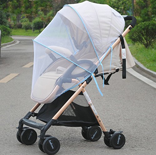 Topwon Universal Full Cover Baby Mosquito Net / Insect Mesh Netting Fits Most Strollers Bassinets, Cradles Chair seat and Car Seats Safe Elastic Design - Blue
