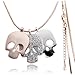 Dazzle flash Skulls Necklace Gothic Jewelry Punk Necklaces Rose Gold Tone NGG150
