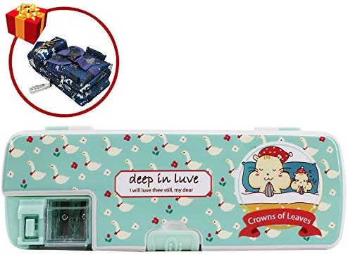 Aisa Colorful Cartoon Animals Pattern Pencil Case Multifunctional Pencil Box for Student Special Gifts for Children/Kids (Green)