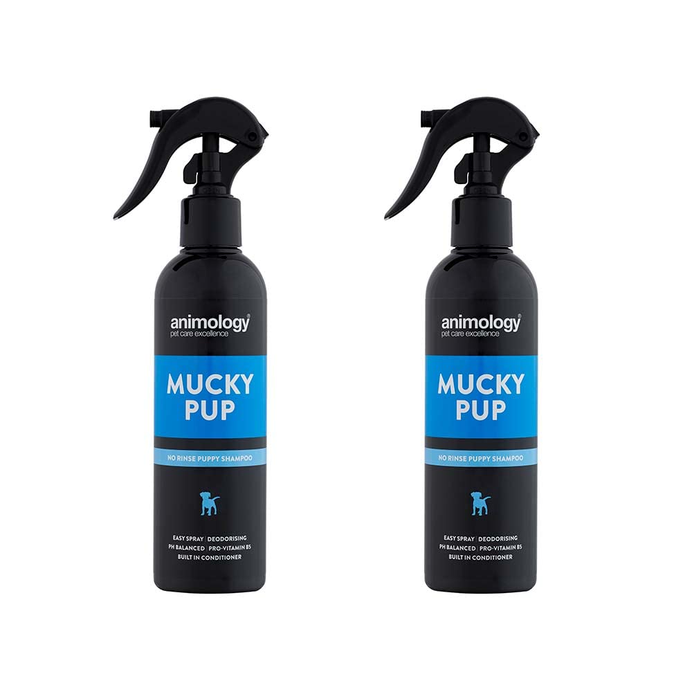 Animology Mucky Pup Shampoo – No-Rinse Dry Shampoo for Dogs – 250 ml Puppy Shampoo – Removes Dirt and Foul Odours – Maintains the Health, Strength, And Condition of Your Dog’s Coat 2 Pack