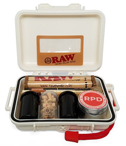 Bundle - 11 Items - Rolling Paper Depot RAW Smoker's Kit - Includes Air Tight Carrying Case, Rolling Papers, Cigarette Maker, Pre Rolled Tips Grinder and More