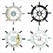 Rosenice Wooden Ship Wheel Nautical Boat Ship Wheel Wall Decor Dark Blue
