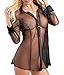 Deargirl Women's Long Sleeve Mesh Blouse See Through Shirt