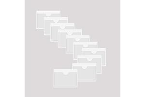 Baitoo Adhesive Clear Pockets,Self Adhesive Clear Label Pockets Adhesive Card Folder Plastic Pockets Holders Sleeves for Index Cards Planners Cabinet Shelves Photo Cd,10Pieces (115x77mm)