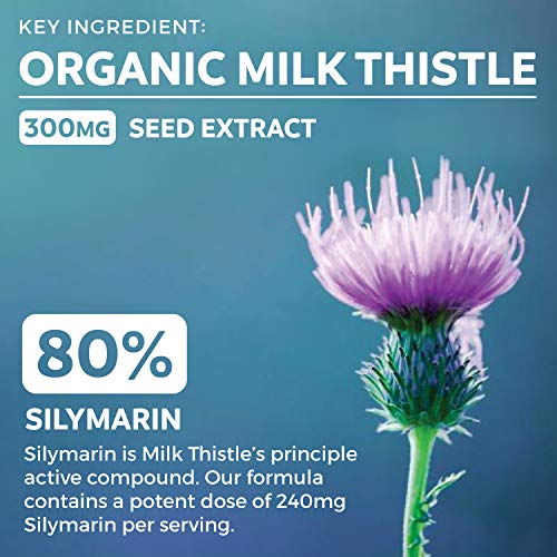 Organic Liver Cleanse Detox & Repair Milk Thistle Extract (80 Silymarin), Dandelion Root