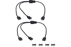 LANMINGLEL Argb Splitter Cable 5V 1 Female to 2 Female 3 Pin Argb Extension Cable for Expand Computer Pc Argb Fans and Other 