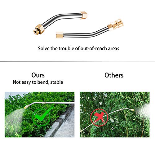ZALALOVA Pressure Washer Wand Extension, 6 Pcs Stainless Steel Extension Wand, 1Pc 30°Degrees Curved Rod Extension Attachment 8.1ft Replacement Lance 1/4" NPT Quick Connect w/Storage Box 4000 PSI