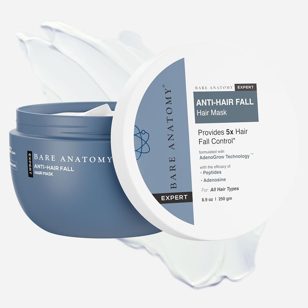 Photo 1 of Bare Anatomy Anti-Hair Fall Mask | Provides 5X Hair Fall Control | For Hair Fall | Suitable For All Hair Types | Enriched with Adenosine and Peptides | 8.8 Floz