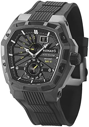 Renato Mostro MKII Swiss Made Hexagonal LE 99 PCS- Black Case Black Strap Yellow Accents
