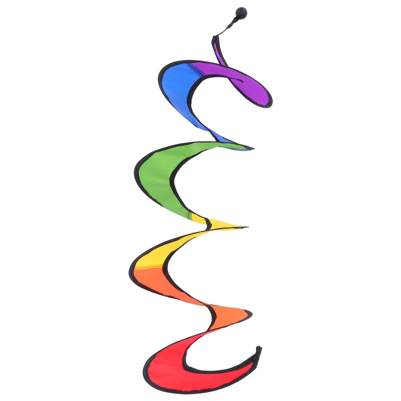 OULII Rainbow Curly Wind Spinner, 110cm Colorful Spiral Windmill Decor - Hanging for Campsite, Garden, Nursery & Festival, Outdoor Wind Twirlers with Swivel Hook