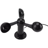 Anemometer Sensor Wind Speeds Cup, Wind Speed Sensor with 8M Waterproof Cable 4cm Mounting Hole Anti Interference 3 Cups Wind Speed Detector 0‑3.8v