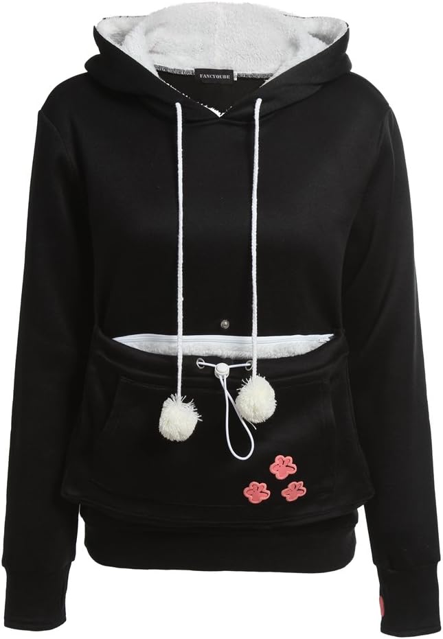 Cheshirel Women's Cute Kangaroo Pocket Hoodie Long Sleeve Pullover Sweatshirt