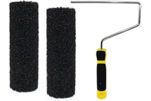 Wooswen 2Pcs 9" Drywall Compound Roller Cover with 1 Pcs Paint Frame Drywall Texture Brush, Mud Roller for Putty for Covering