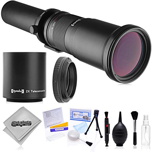 Opteka 650-2600mm High Definition Ultra Telephoto Zoom Lens For Nikon F-Mount Digital SLR Cameras (Black) + Premium 10-Piece Cleaning Kit
