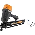 Freeman Pneumatic 21 Degree Framing Nailer with Nails | 2" – 3-1/2” Full Round Head Nails | Anti-Dry-Fire, Dual Trigger, Depth Adjust, and Comfort Grip | PFR2190NQ