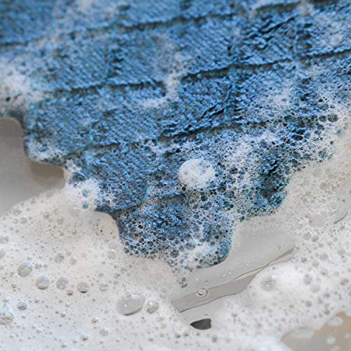 Envision Home Microfiber Quilted Dish Cloths, 5 Pack, Aqua, Grey, Navy