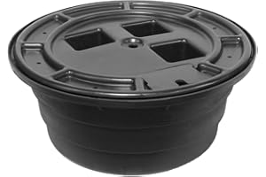 EasyPro Pond Products FB28E Heavy Duty Round Water Feature Basin, with Molded Support Grating, for Statuary, Rock, or Vase Type Water Feature Fountains. 28” Diameter x 12” Tall.