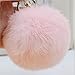 Valpeak 9.5cm Rabbit Fur Ball Pom Pom Keychain Fluffy Fur Keychain for Women Fur Pom Pom Key Chain(Light Pink)
