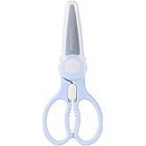 Solinfant Premium Stainless Steel Portable Baby Food Safety Scissors, Detachable Feeding Shears for Toddlers Infant Kids Food Cutting Meats Noodles Vegetables with Protactive Cover