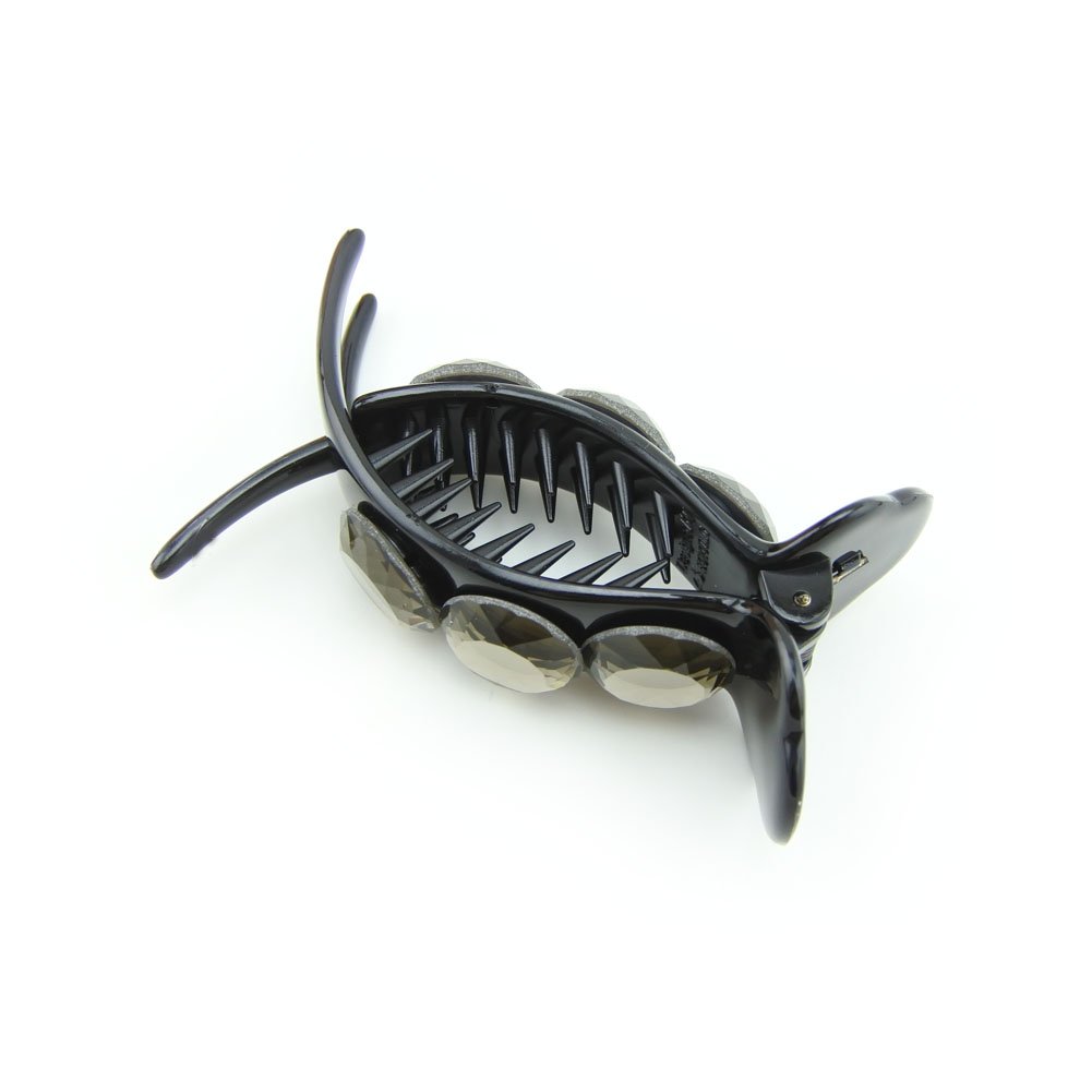 Meilliwish Sparkling Beautiful Hair Claw Clip for Women Girls 1 PCS(D72)(Black)