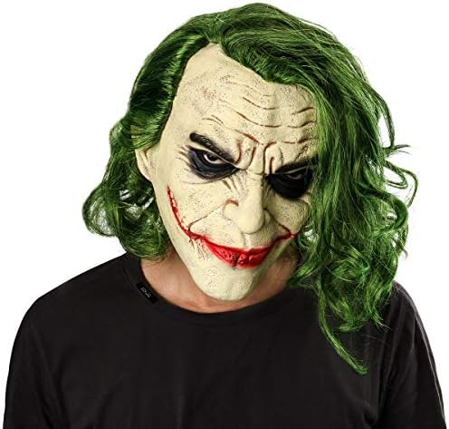Adult Men Knight Horror Clown Costume Latex Mask Creepy Scary Halloween Cosplay Party Props