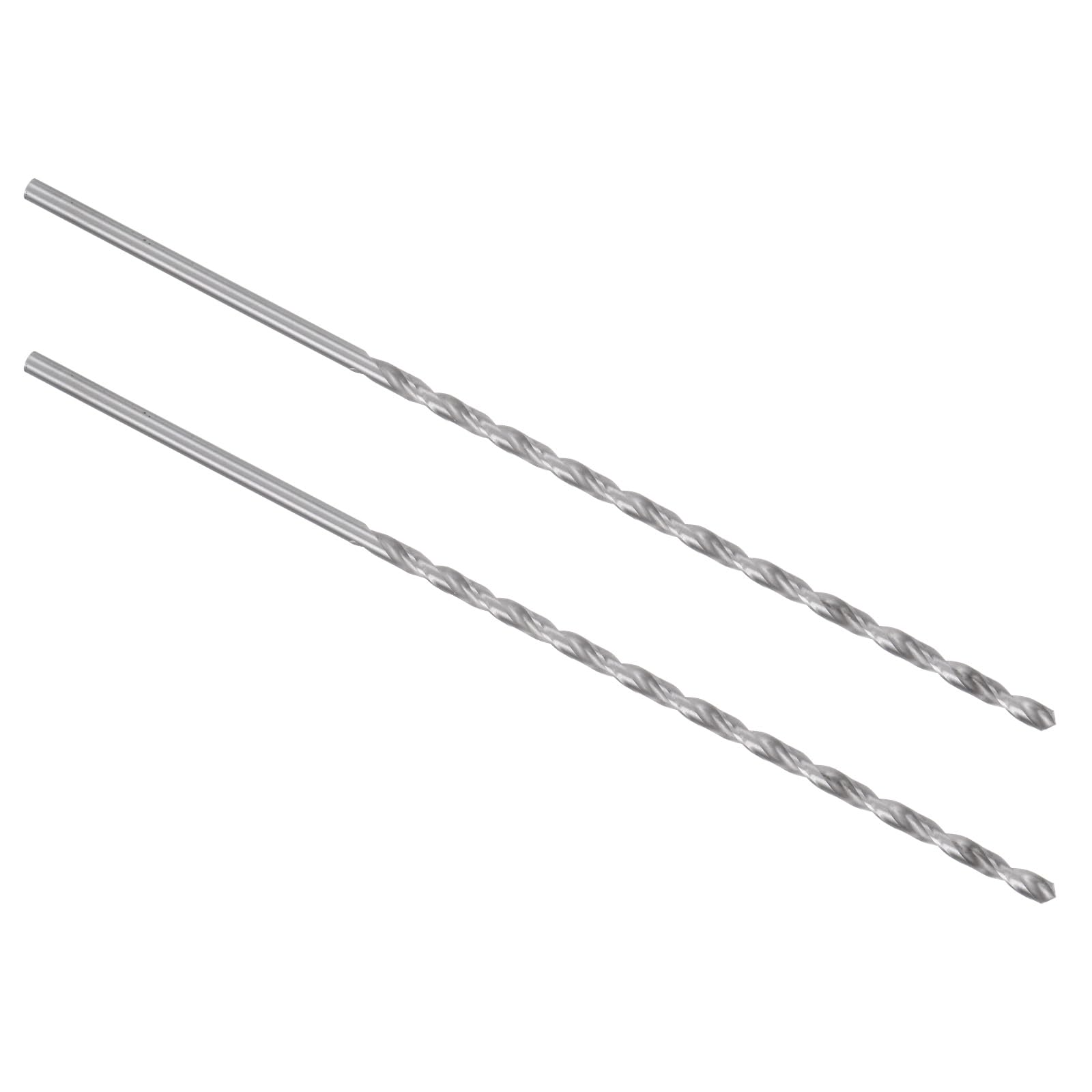 Kozelo 2PCS Twist Drill Bit - [4.2mm] High-Speed Steel Cobalt Round Shank Jobber Bit Set Silver Tone for Metal Wood Plastic Steel Use, 131mm / 5.16" Blade Length