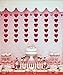 JOZON 72 Pieces Red Hearts Foil Garlands NO DIY Valentine's Day Red Heart Foil Hanging String Garland Valentines Day Decorations Wedding Anniversary Birthday Party Supplies (Red)