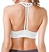 QUEENIEKE Women's Light Support Double-T Back Wirefree Pad Yoga Sports Bra Size XL Color Angle White